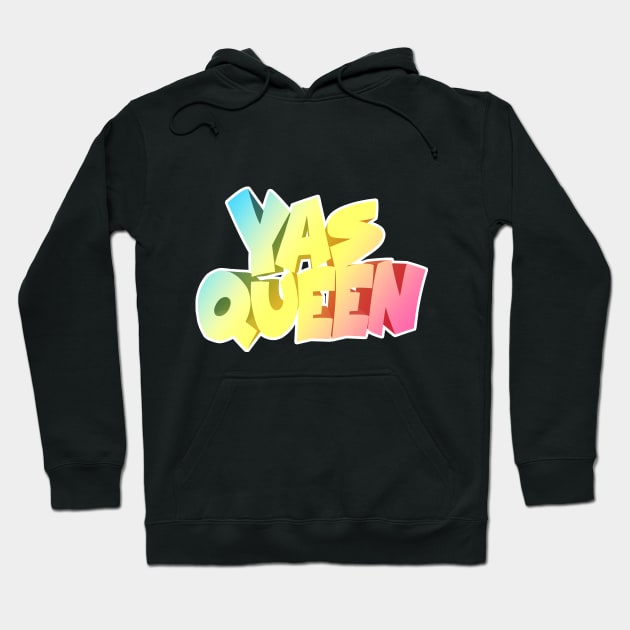 YAS QUEEN Slogan Tee Hoodie by DankFutura